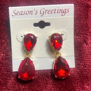 Elegant Red Teardrop Earrings